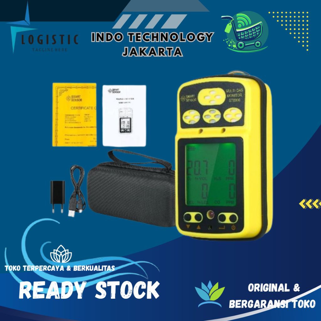 ST8990 Smart Sensor Gas Detector H2S 02 CO LEL Monitor Detektor Tester