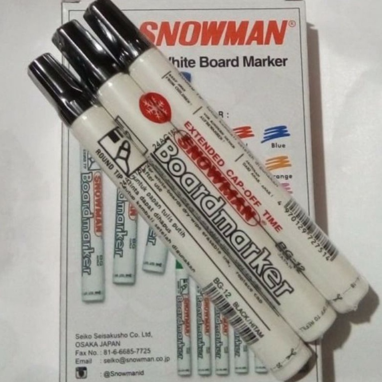 

KODE Q87Y Spidol Snowman BoardmarkerPapan Tulis BG12 perbox Isi 12Pcs