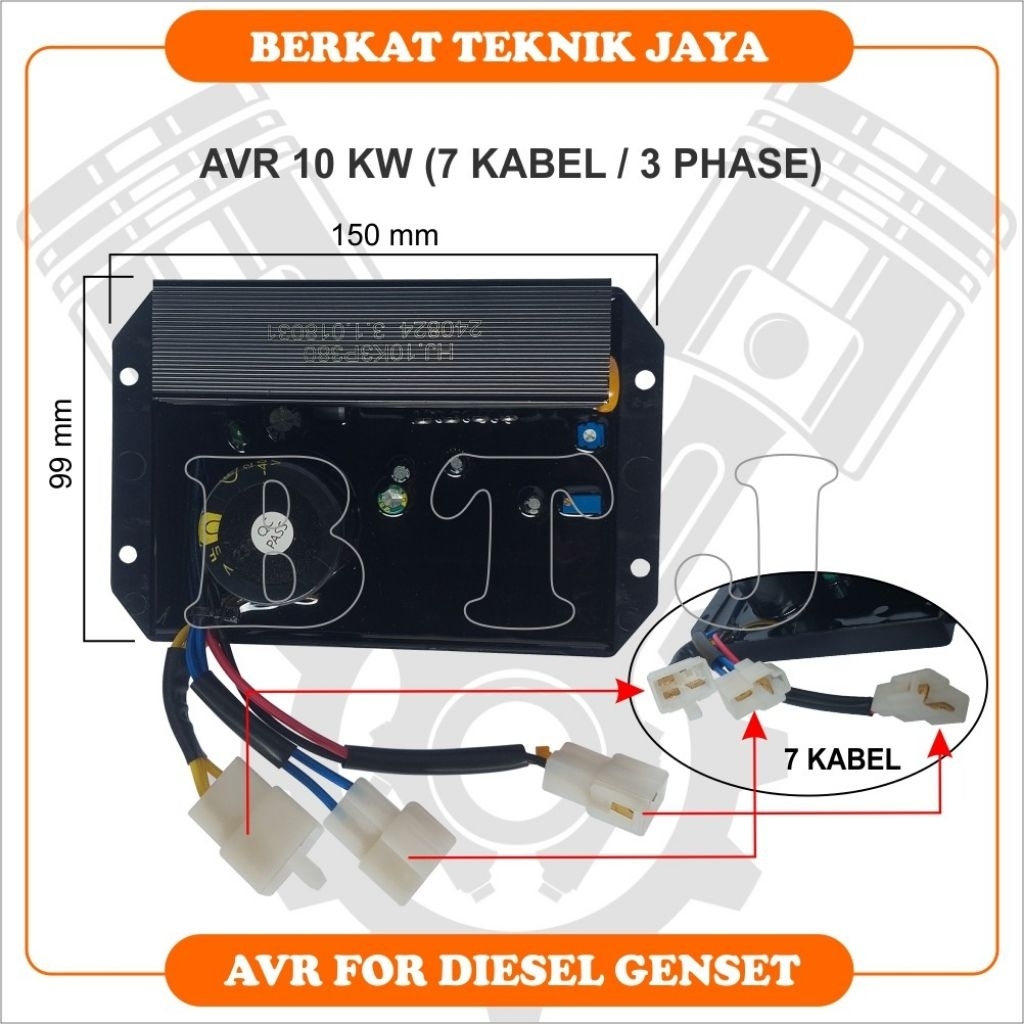AVR FOR DIESEL GENSET 10KW (7 KABEL / 3 PHASE)