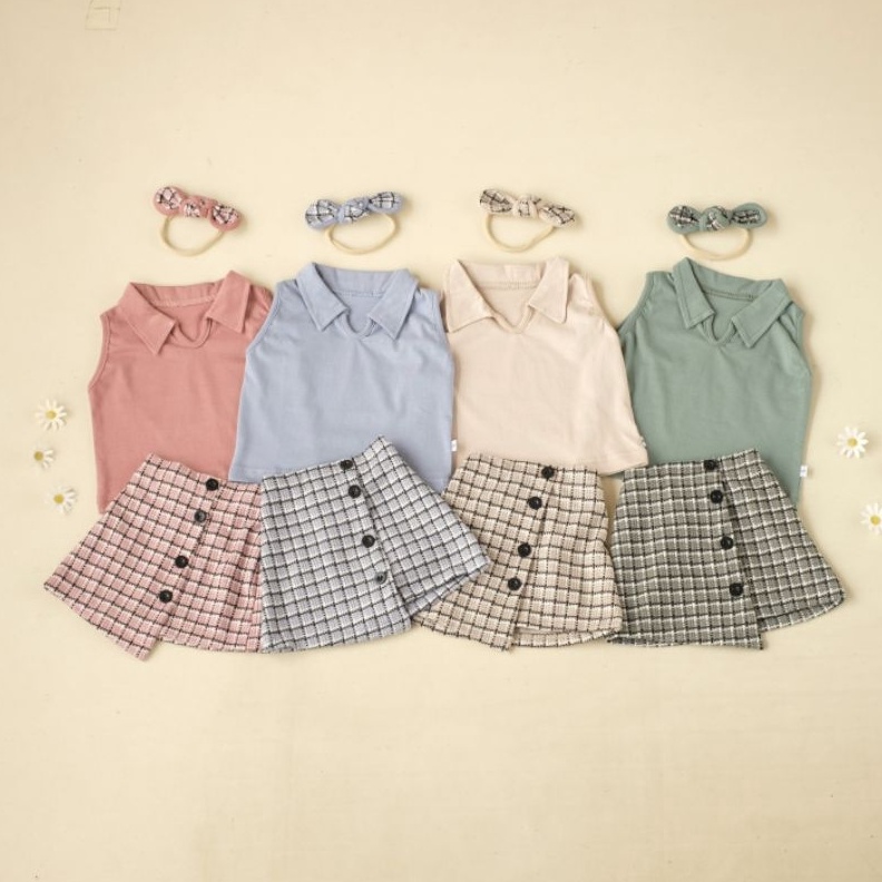 KODE W46T Setelan Bayi Zee Jkt48 Bahan Katun Knit Bonus Headband 12 Bulan