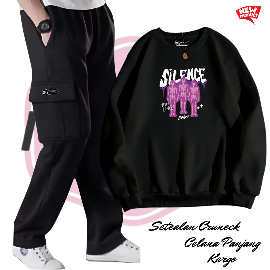 Setelan Celana Jogger & Jumper Hoodie Set Sweat Pant + Jumper Hoodie Bahan Fleece Sz M-XXL ( Pria & 