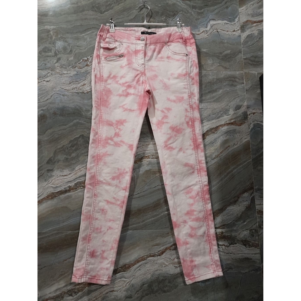 Celana Jeans Tie Dye Pink, Celana Jeans Pink, Celana Pink