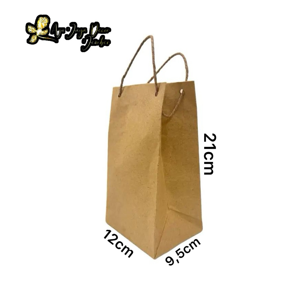 

1pcs PAPERBAG MURAH CRAFT COKLAT UKURAN 12cmx9,5cmx21cm GOODIE BAG