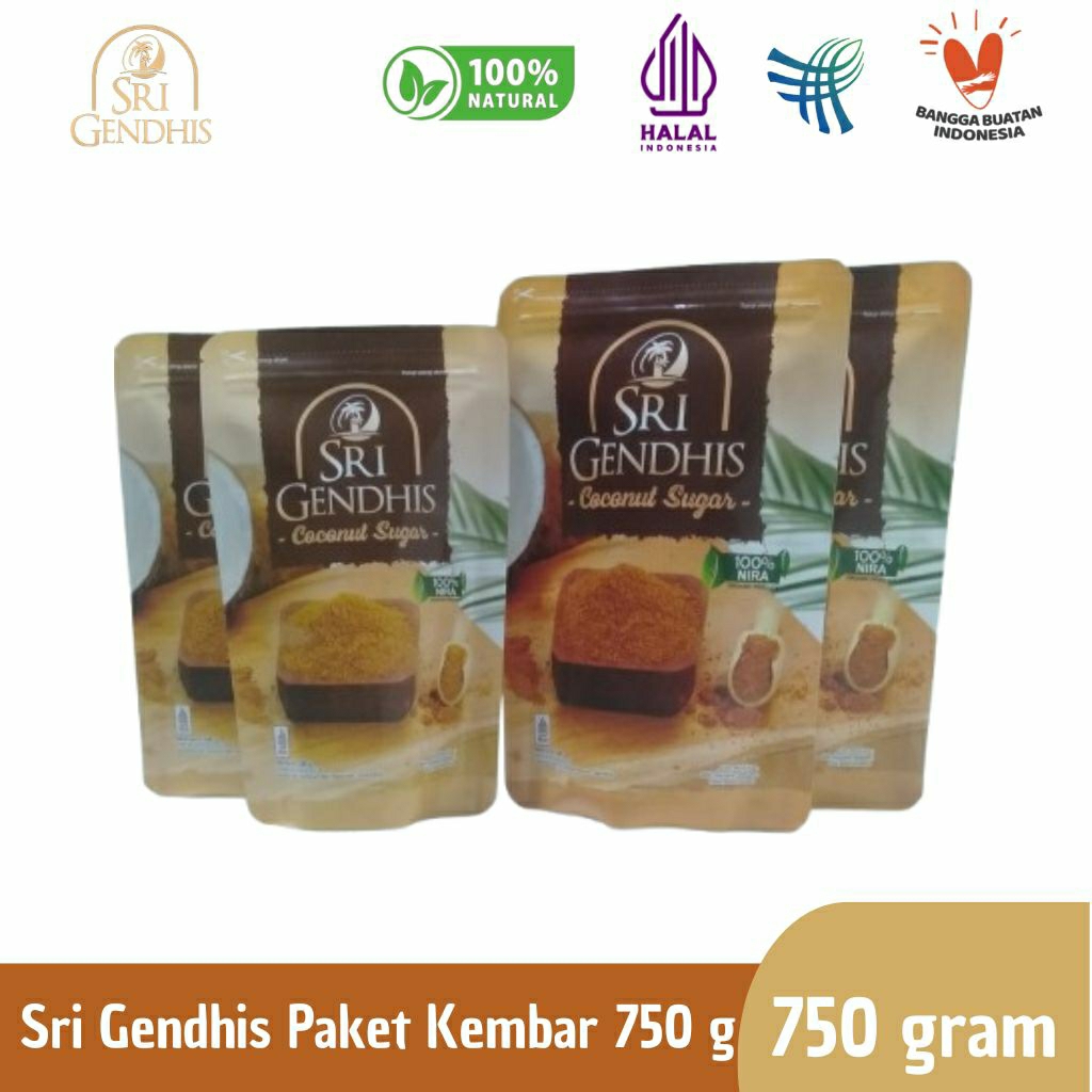 

Gula Semut Kelapa Murni Organik / Coconut Sugar Sri Gendhis Paket Kembar 750 gram