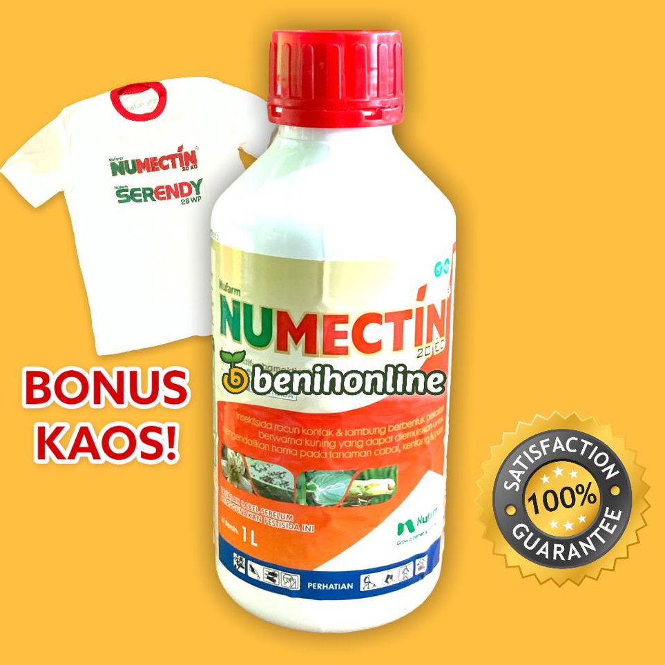 KODE X66I INSEKTISIDA NUMECTIN ABAMEKTIN 2 EC Bening 1 Liter bonus kaos obat kriting daun hama trips