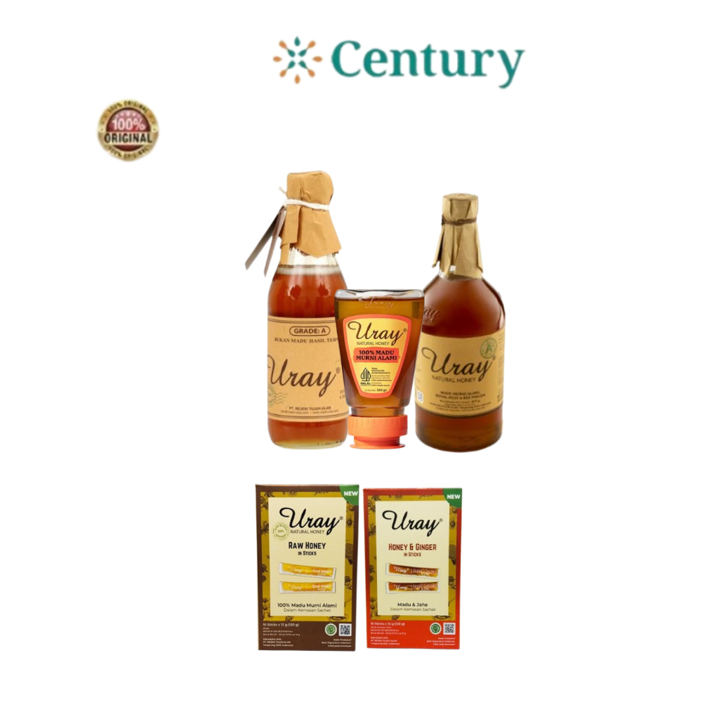 

MADU URAY NATURAL150GR &450GR(330ML)/RAW HONEY/HONEY &GINGER /ROYAL JELLY & BEE POLLEN 875G / MAKANAN / MADU
