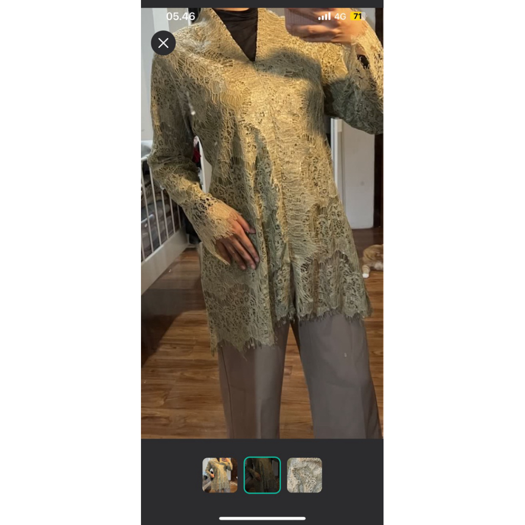 kebaya brukat sage green