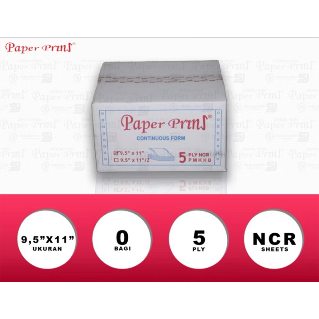 

Paperpryns Kertas Continuous Form 5PLY NCR 9,5" x 11
