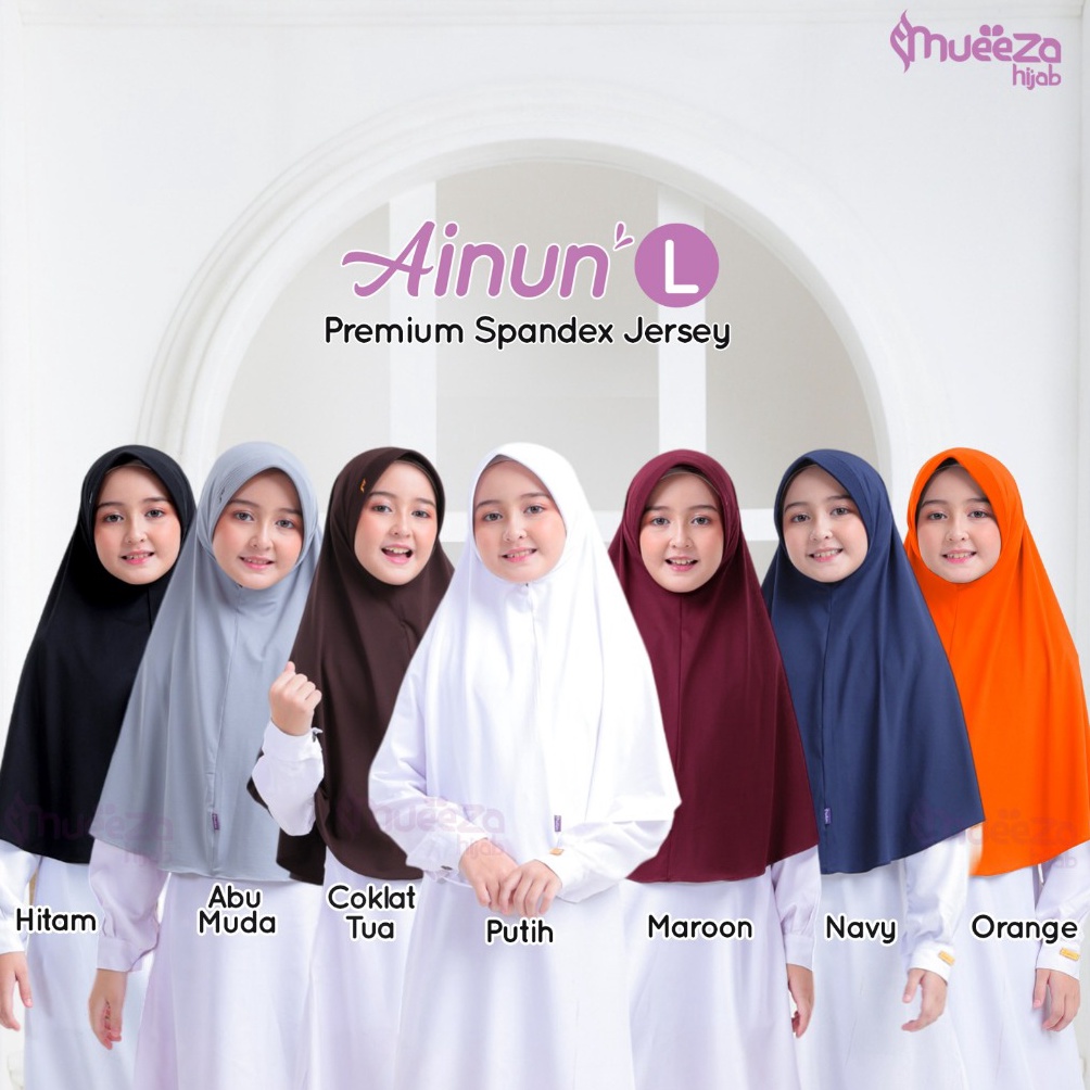 KODE S46F Grosir Jilbab Kerudung Instan Anak Sekolah SMP SMA Remaja Ainun L Hijab Polos Premium Span
