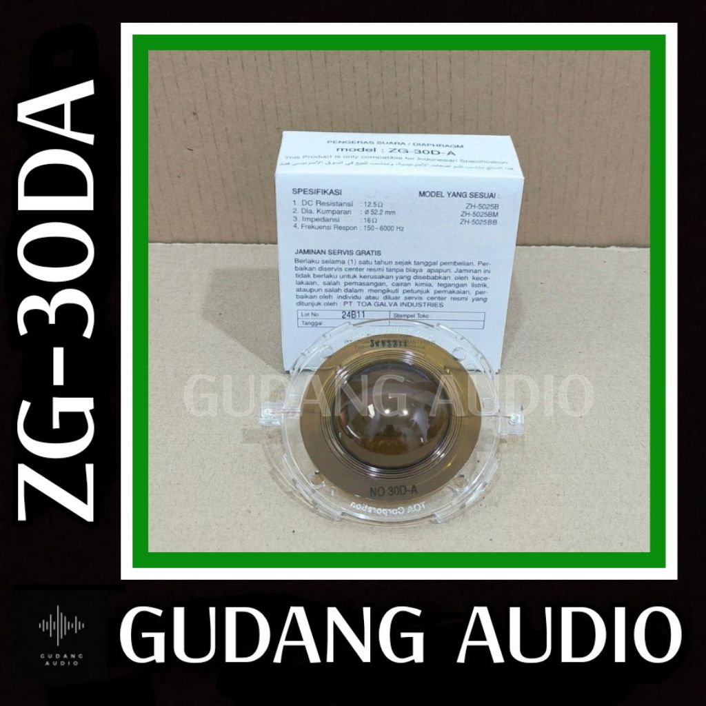 ZG-30DA SPUL MEMBRAN TOA ZG-30DA SPUL ZG 30 DA UNTUK CORONG SPEAKER TOA 25 WATT ORIGINAL