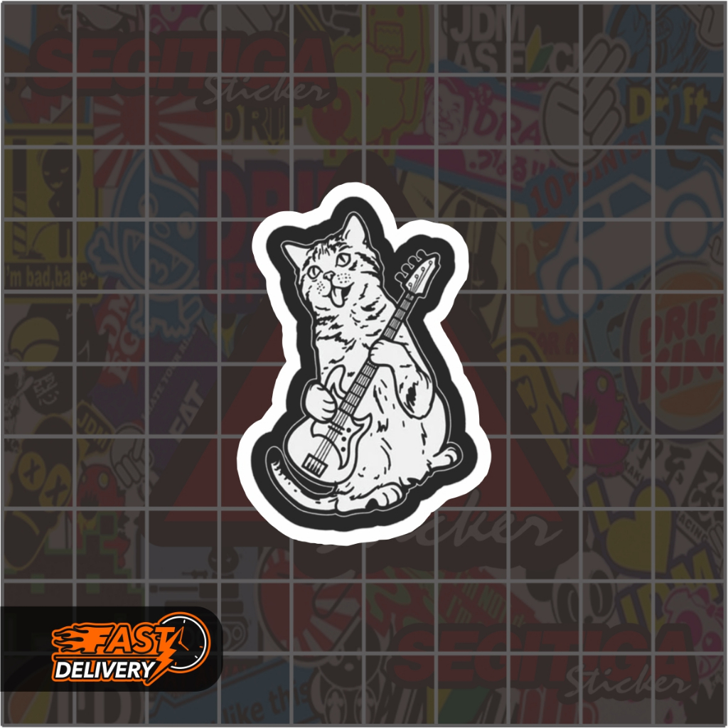 

Sticker Kucing Lucu Gitar Cat Ukuran 3.5 x 5 Cm