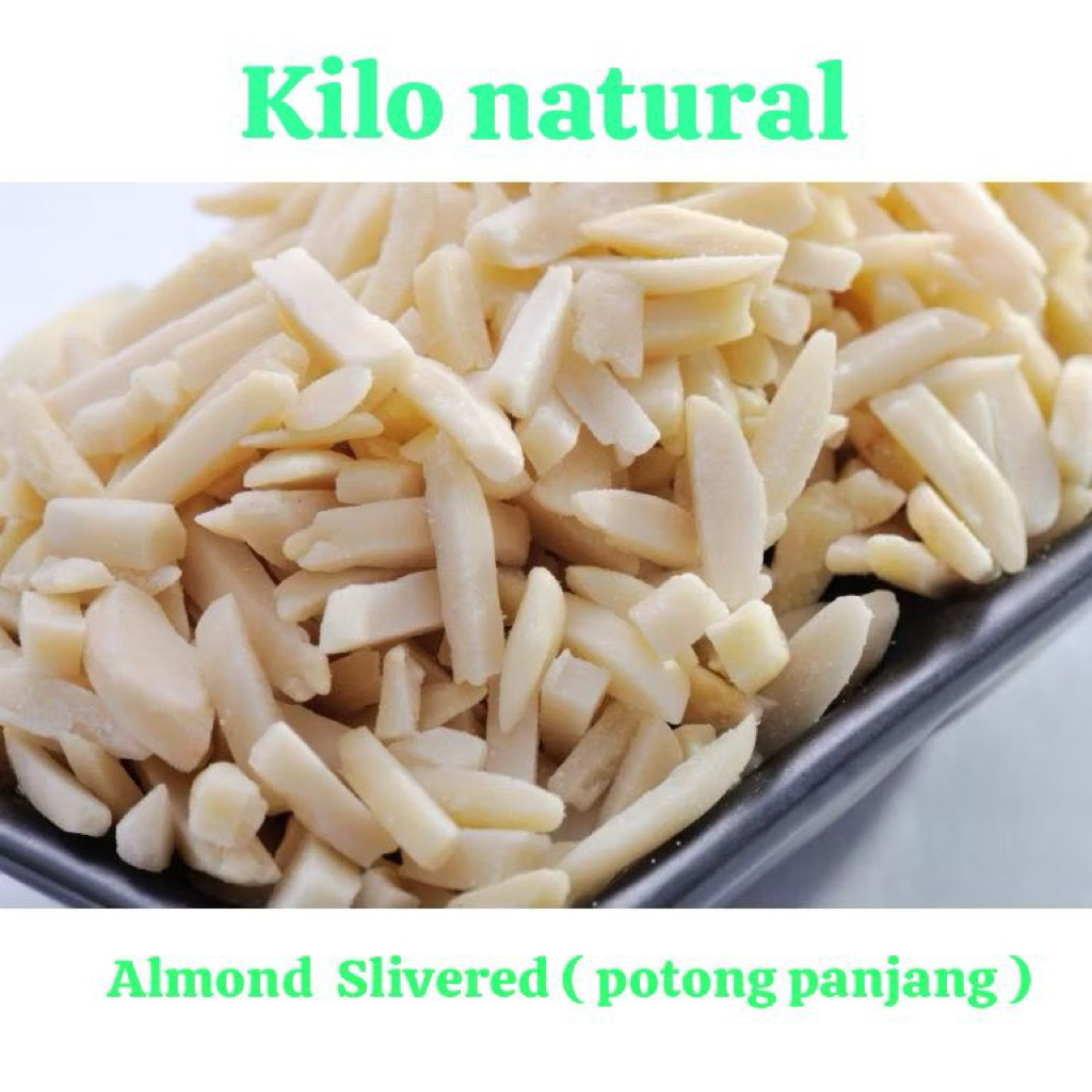 

Raw Almond Slivered 500gr / Almond Potong Panjang Mentah ( Stick ) 500gr