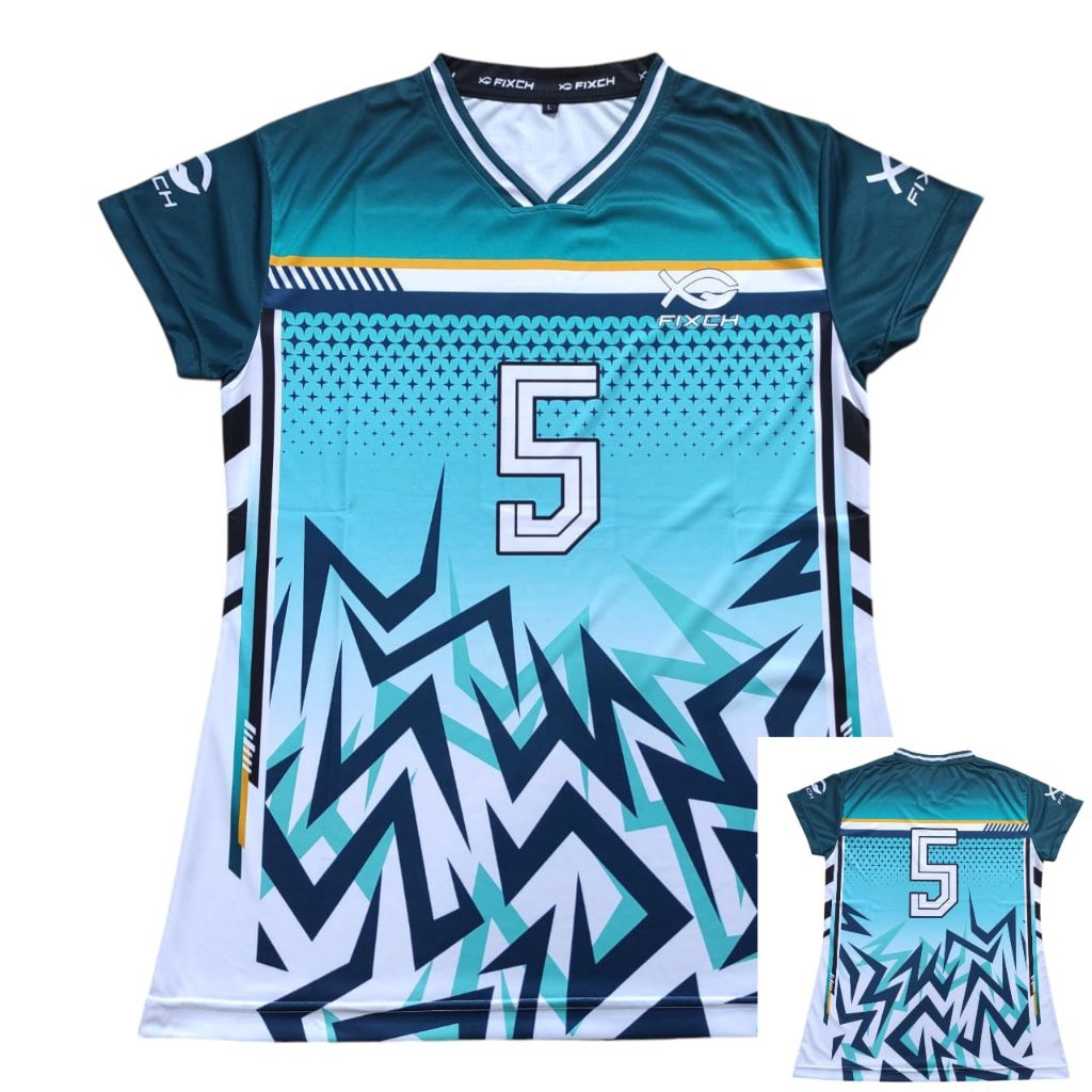 RB Jersey Voli Cewek Full Printing depan Belakang Atasan Volly Wanita /Kaos Fullprint
