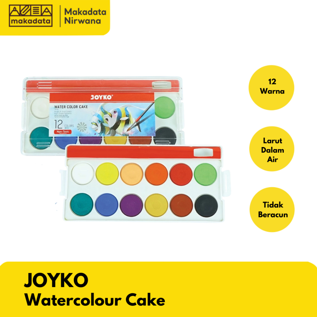 

JOYKO WATERCOLOUR/ CAT AIR CAKE 12 WARNA (1 PCS)