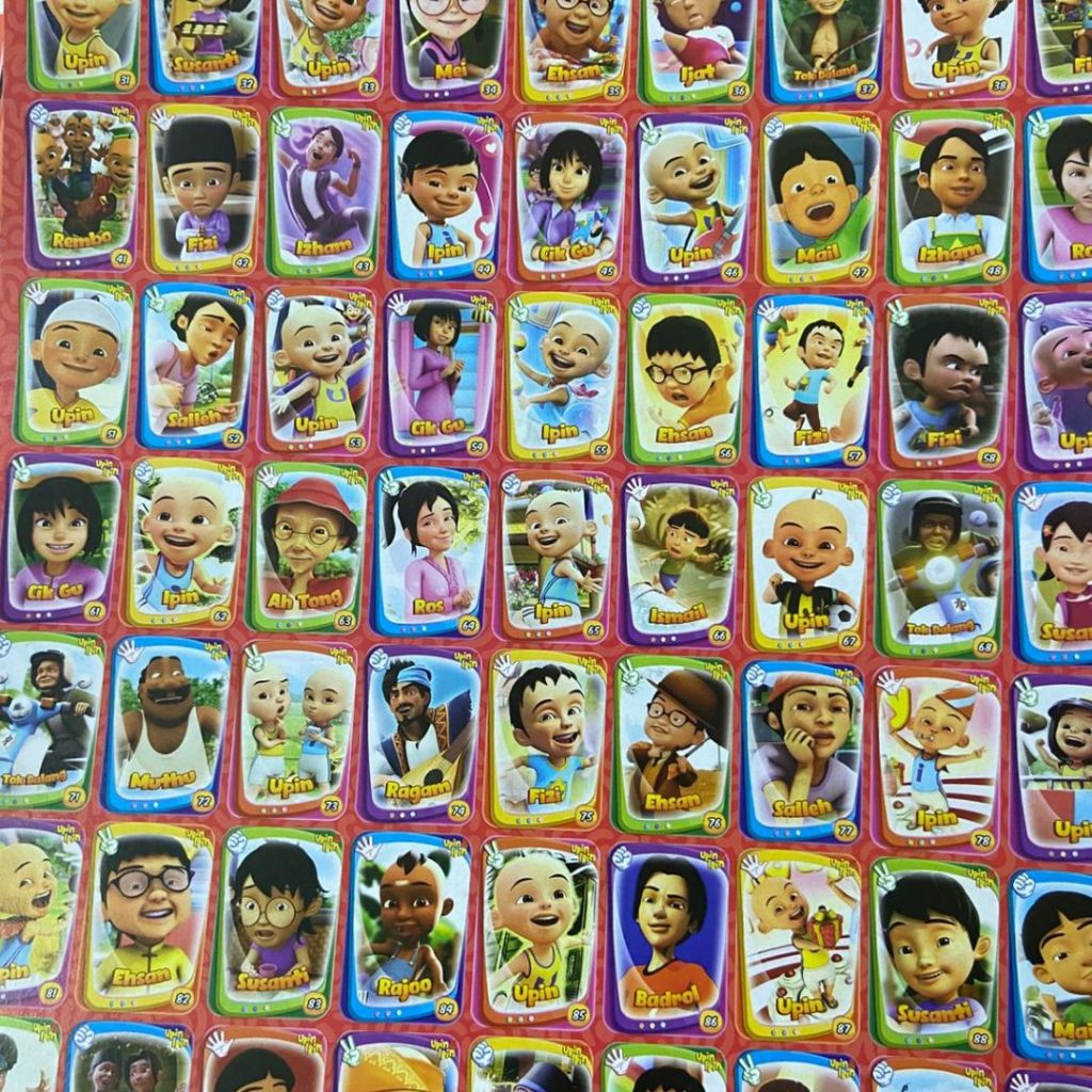 Poster Kartu Adu Gepok Anak Isi 100 Gambar / Mainan Gambar Umbul Umbulan / Mainan Gambar Kartun Waya