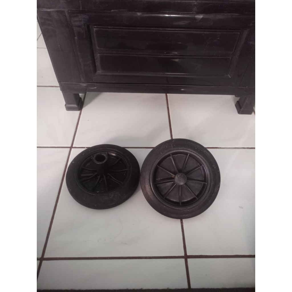 Roda Grobak Sampah Universal, Sepasang Roda Tong Sampah Besar, Roda Gerobak Sampah 120/240 Liter Mur