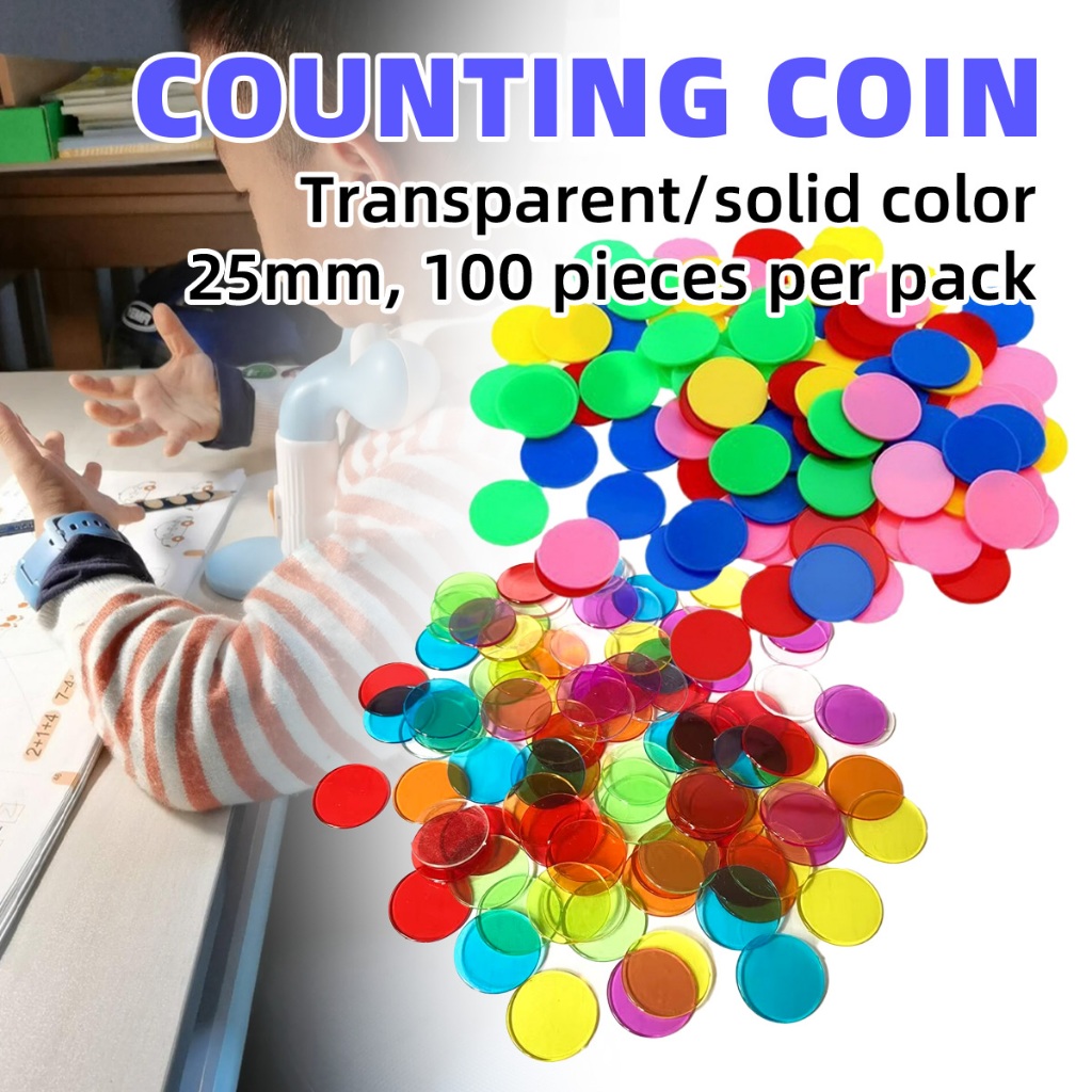 100Pcs Chip Poker Chips Koin  Mengenal Bentuk Koin Warna Chip Koin  Polos Set Poker untuk Edukasi