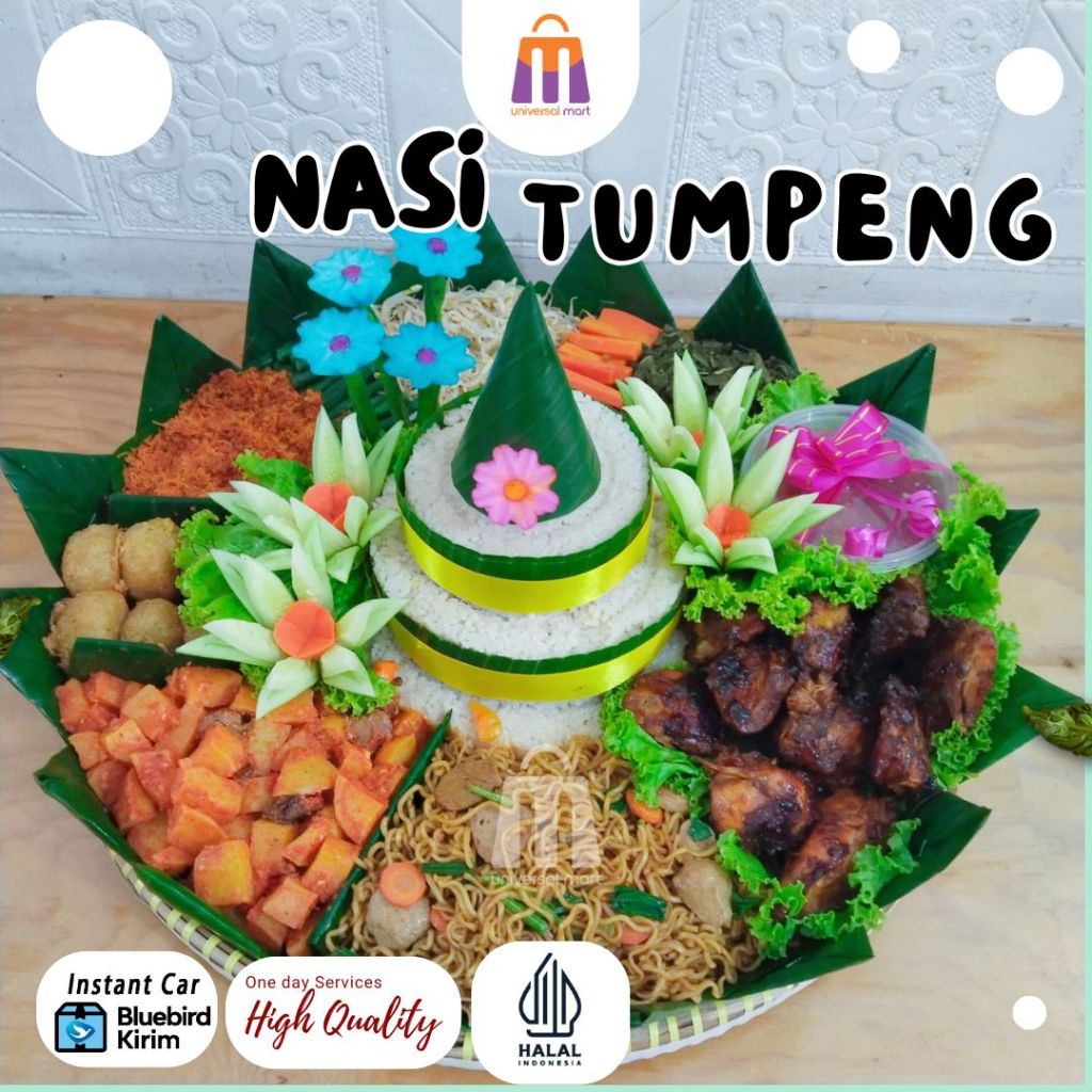 

Nasi Tumpeng 15 Porsi Nasi Tumpeng Kuning/Hijau/Ungu/Liwet Lauk AYAM