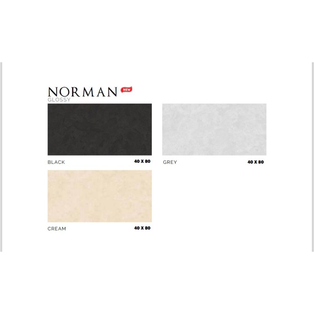 KERAMIK MERK PLATINUM TIPE NORMAN BLACK GREY CREAM UKURAN 40X80 WARNA HITAM, ABU, CREAM PERMUKAAN TE