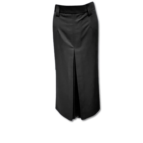 ROK SPAN BELAH 1 HITAM PANJANG POLOS SERAGAM ANAK SEKOLAH SMP PEREMPUAN BAHAN DRILL KATUN NYAMAN