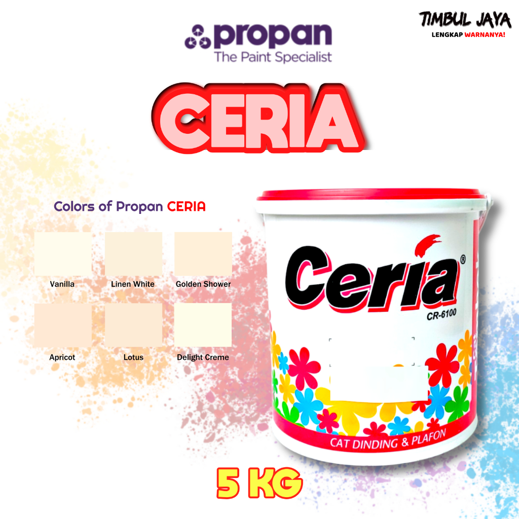CERIA Cat Tembok Propan 5 kg Cream Interior / Cat Tembok 5 kg Indoor Propan Cream Muda Cream Pastel