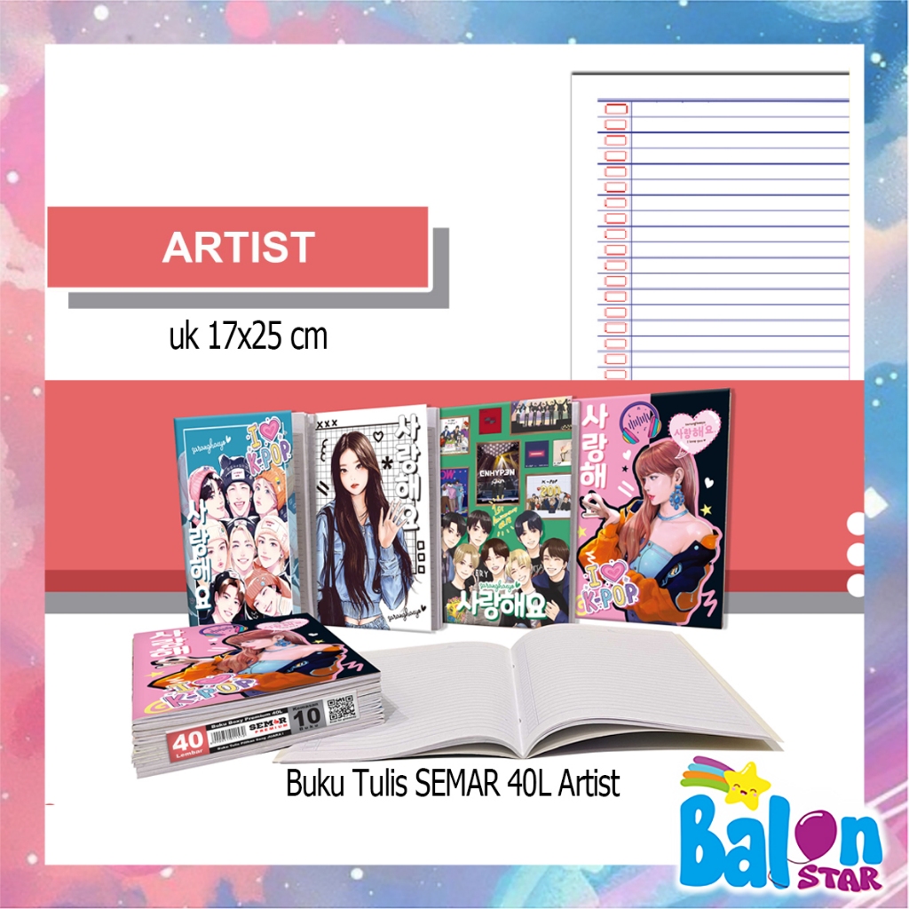 

(1 Buku isi 40 lembar) Buku Tulis Semar Uk 17x25cm, buku tulis sekolah, buku sekolah