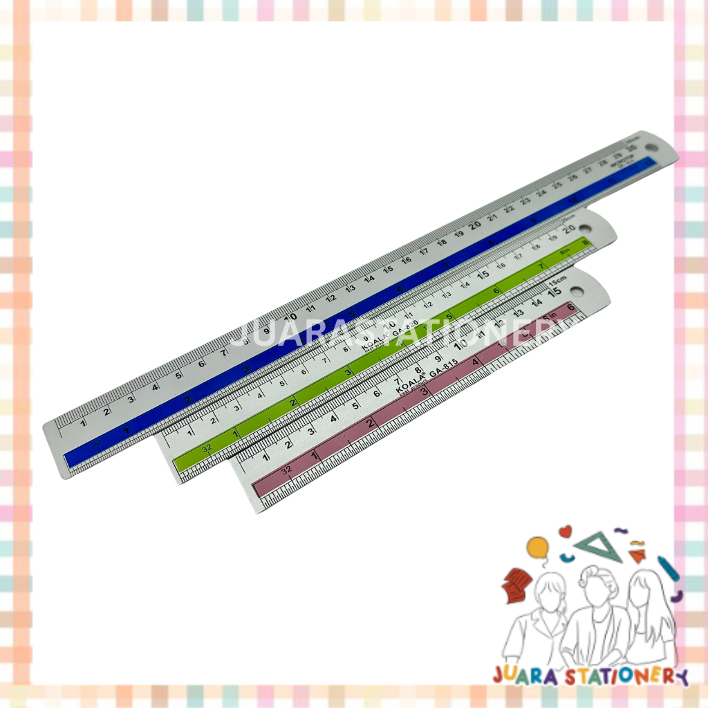 

JUARASTATIONERY Penggaris Alumunium Koala / Penggaris Alumunium 15cm 20cm 30cm/ Aluminum Ruler