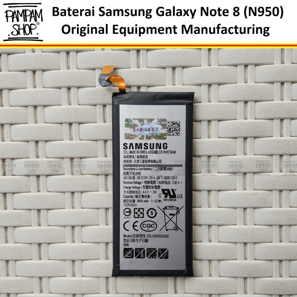 Baterai Samsung Galaxy Note 8 N950 N950F SM-N950 Original OEM SEIN Batre Batrai HP SM N950 Ori Handp