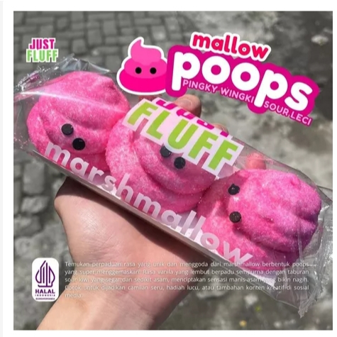 

MARSHMALLOW POOPS PINGKY WINGY SOUR LECI JUSTFLUFF [HALAL] [3 PCS]