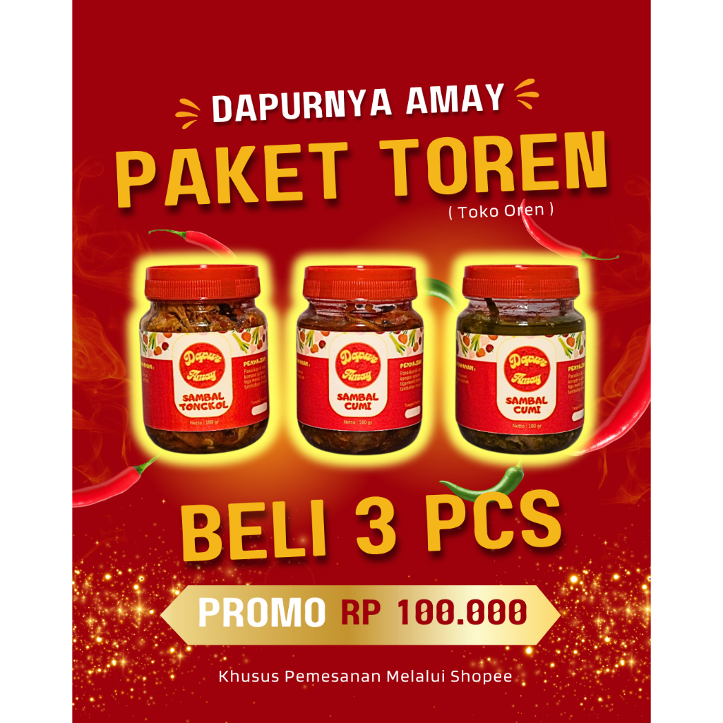 

PAKET SAMBAL 100 RIBU TIGA BOTOL