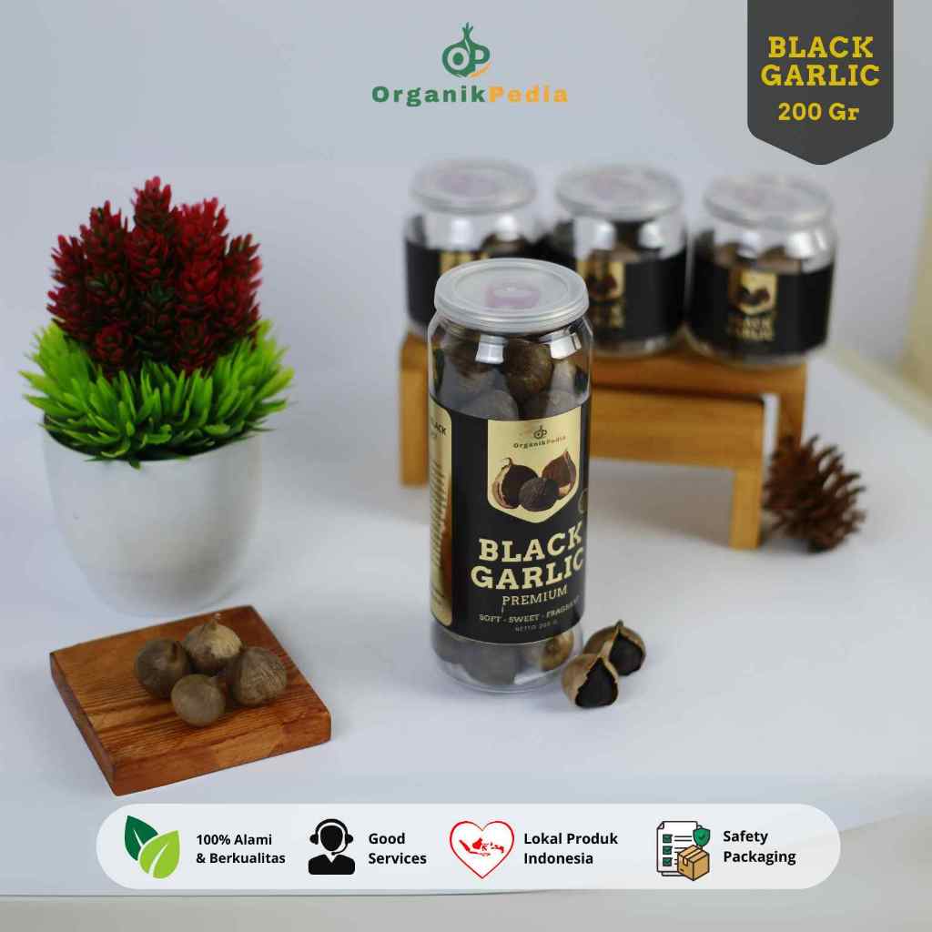 

2PCS Black Garlic Bawang Hitam Tunggal Premium OrganikPedia 200gr Ukuran Medium