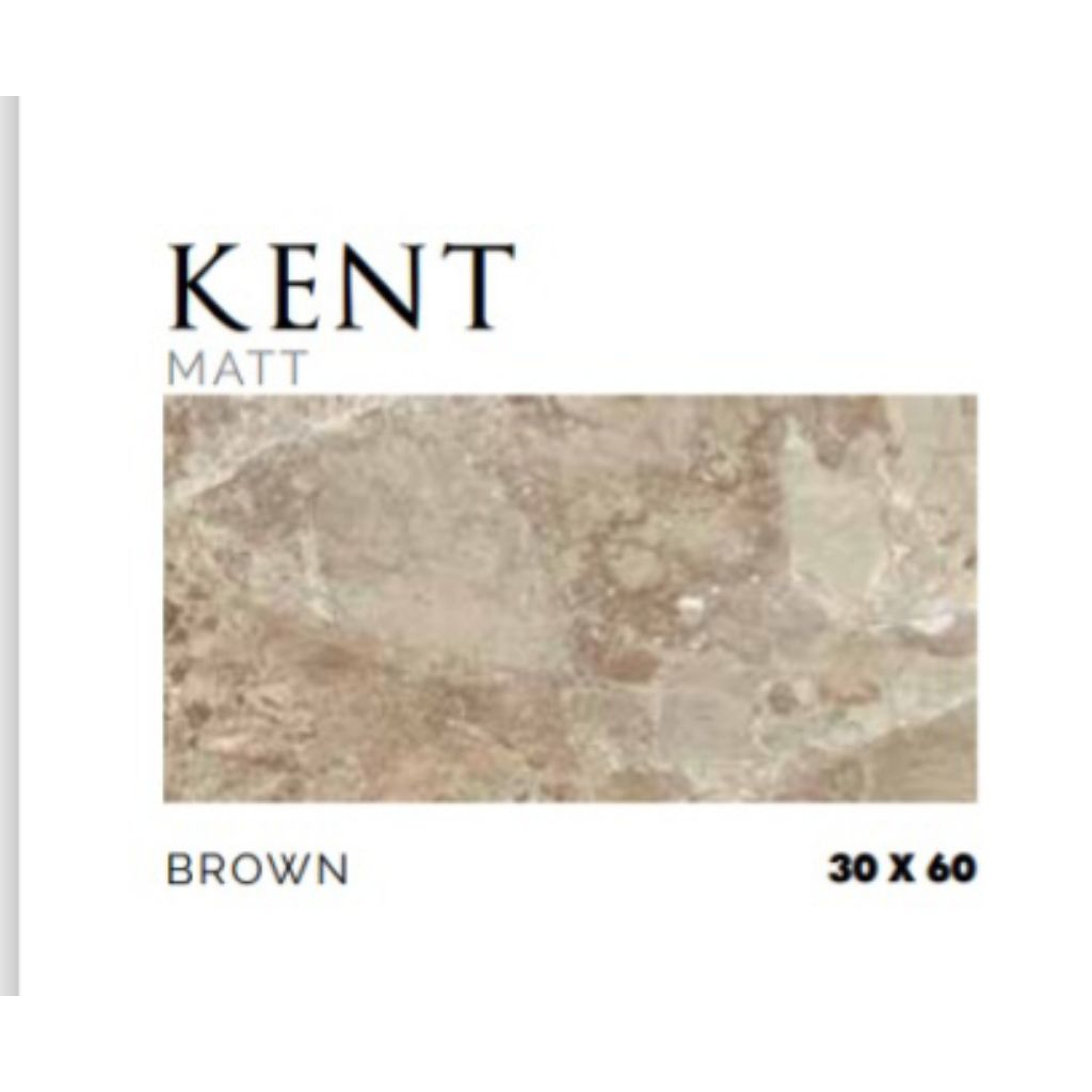 KERAMIK MERK PLATINUM TIPE KENT BROWN UKURAN 30X60 WARNA COKLAT MOTIF CORAK ABSTRAK PERMUKAAN TEKSTU