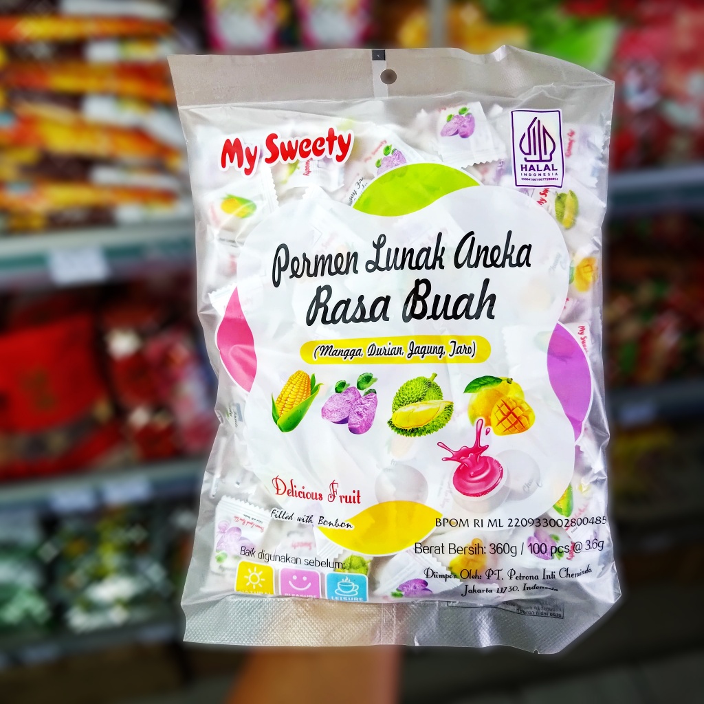 

Permen Lunak Aneka Rasa 360 gr My Sweety / Permen Susu Rasa Aneka Buah / Permen Import