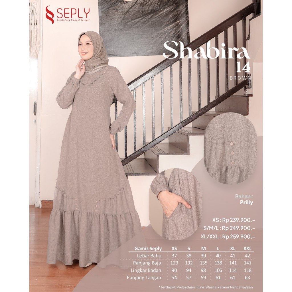 Seply Gamis Shabira 14 Mat Prilly Gamis Daily Model Terbaru