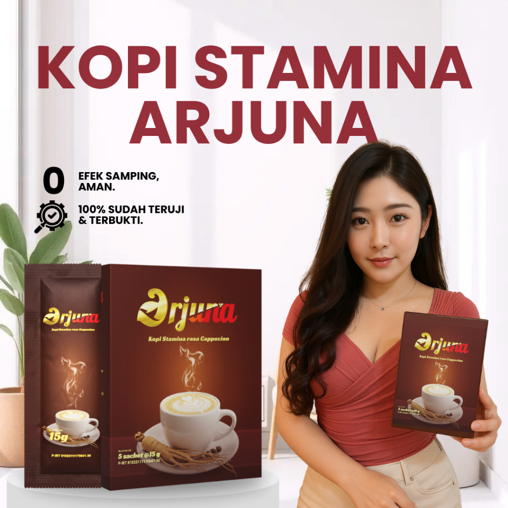 

Kopi Arjuna Kopi Stamina Pria Tahan Lama BPOM 1 BOX ISI 5 SACHET HALAL & AMAN