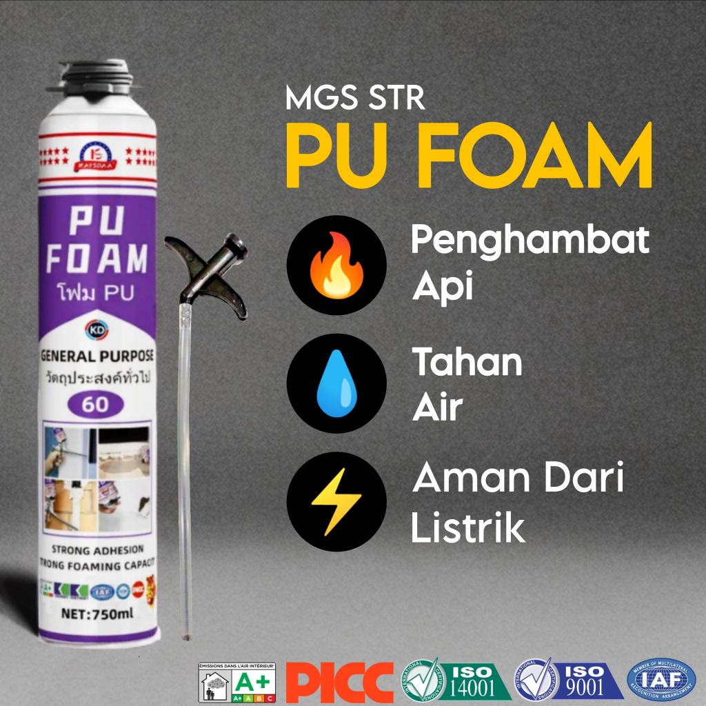 PU Foam Sealant penambal pengisi celah lubang Polyurethane Foam peredam suara peredam panas