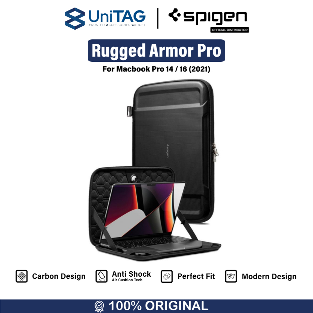 SPIGEN Tas Laptop for Macbook Pro 14/16 2021 Rugged Armor Pro Sleeve Case by UniTAG