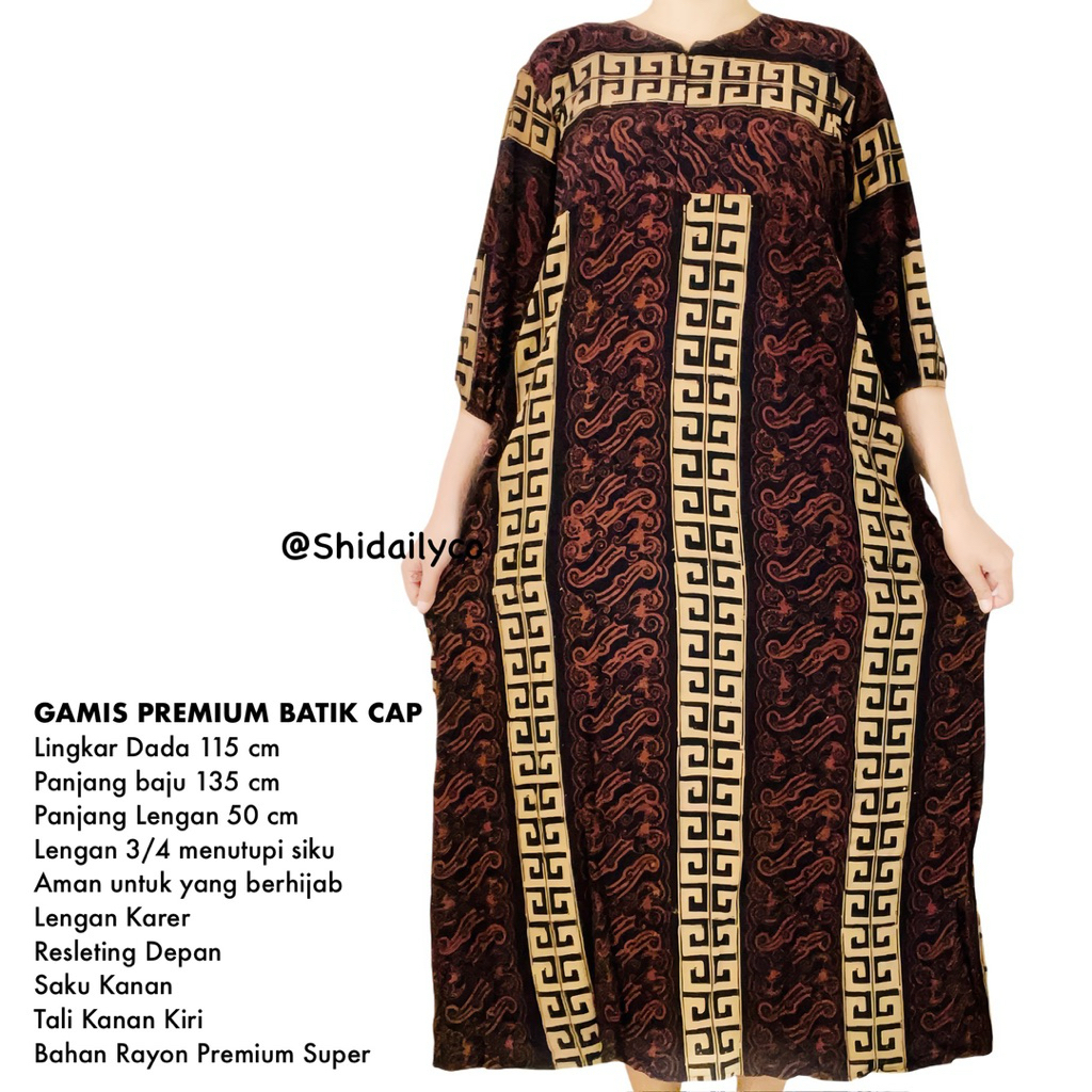 Daster Muslim Jumbo Premium Lengan Panjang Gamis Busui Rayon Kekinian Terbaru Batik