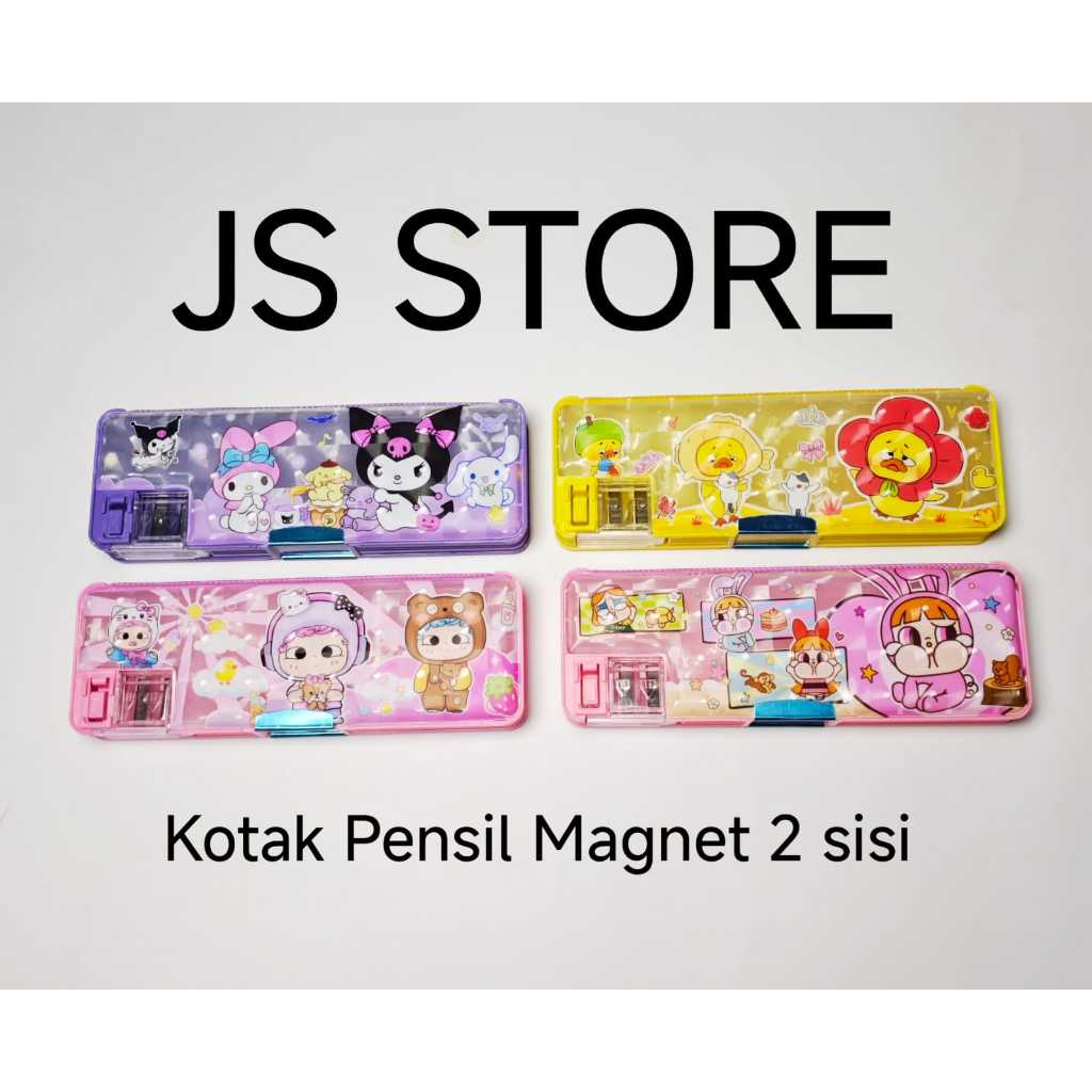 

Kotak Tempat Pensil Magnet 2 sisi Karakter Anak Perempuan Plus Upset Duck Kuromi CryBaby