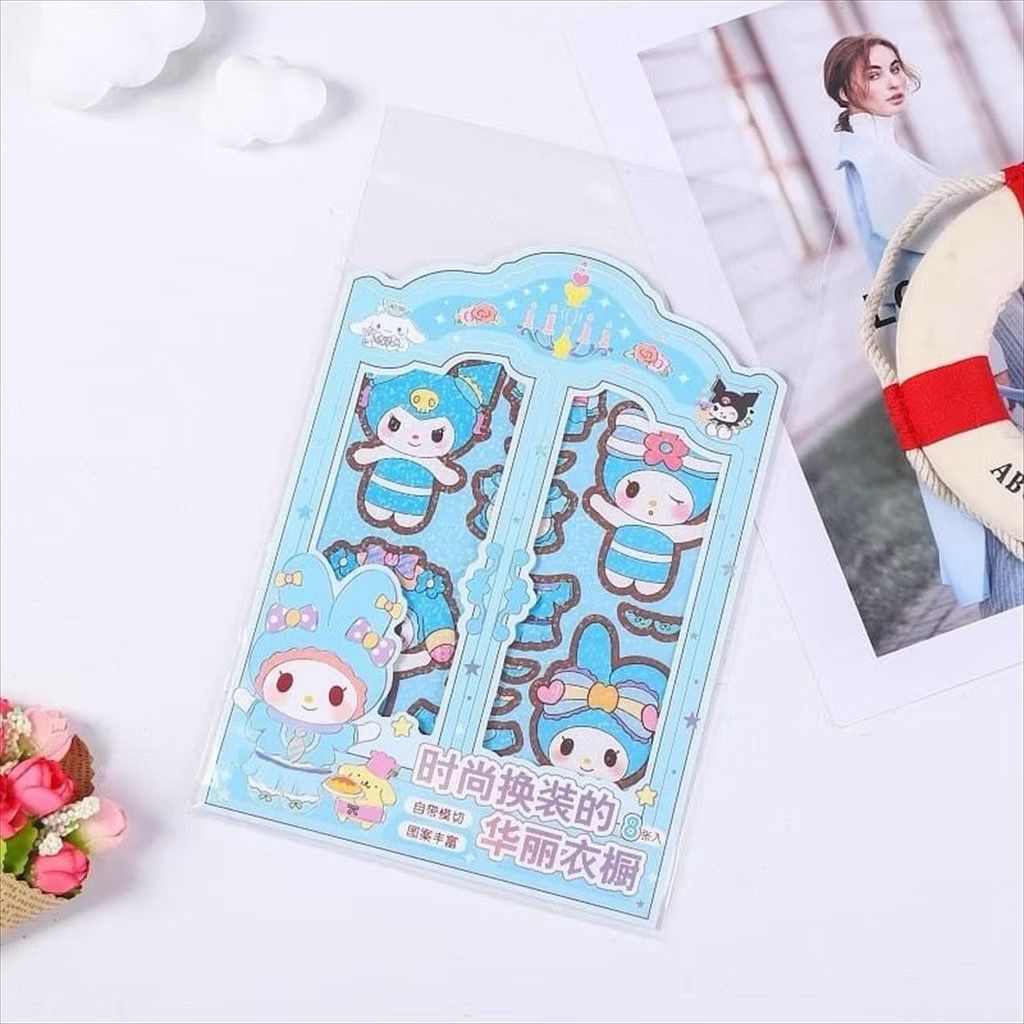 

1 Set (8 Lembar) Stiker Sanrio Stiker Dekoratif Anak Stiker Bongkar Pasang Tempel Lucu