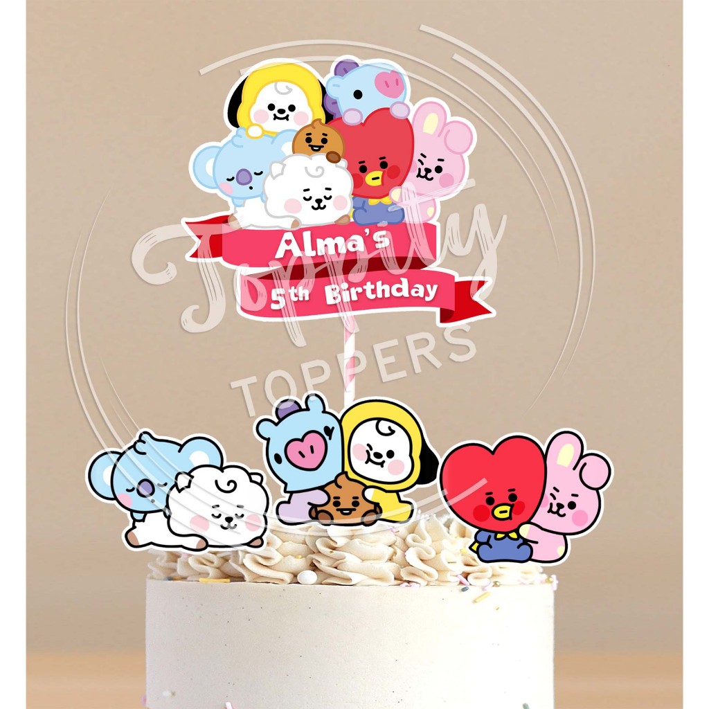 Topper cake kue ulang tahun birthday BT21 BTS