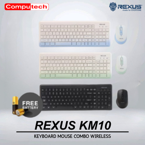 Rexus Office Keyboard Mouse Wireless KM10 Combo | REXUS KM-10
