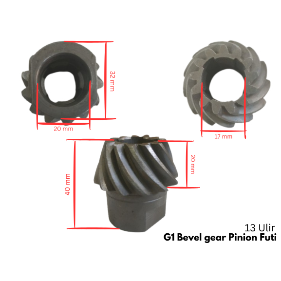 Bevel Pinion G1 untuk Gearbox Futi