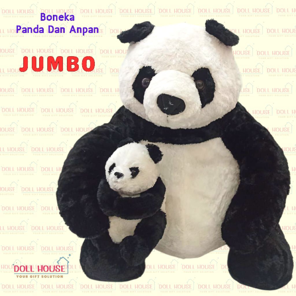 Boneka Panda Gendong / Boneka Bear Panda / Boneka Beruang Panda / Boneka Panda Gendong Anak panda