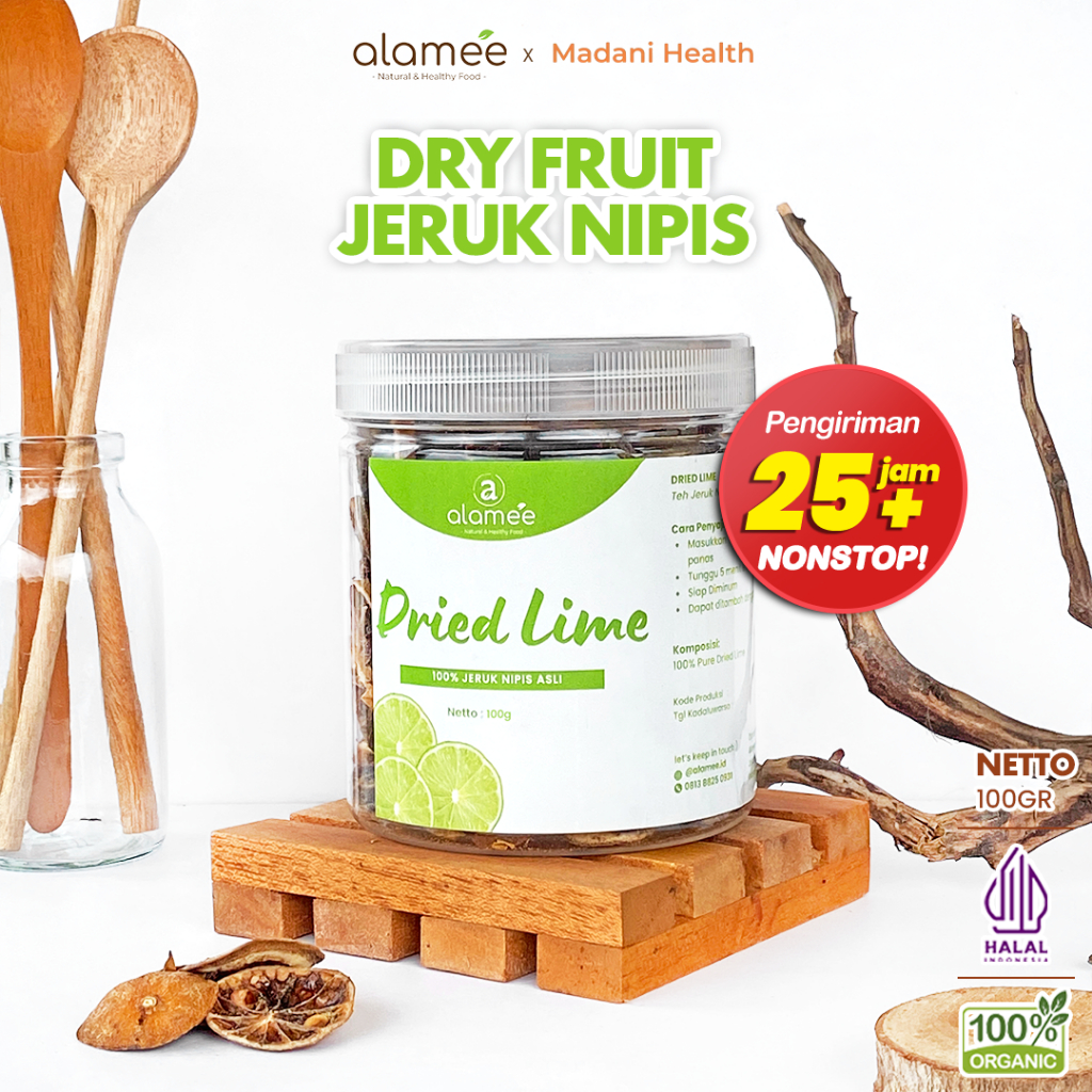 

ALAMEE Jeruk Nipis Kering Dried Lime Slice Tea Teh Herbal Buah Iris Organik Siap Seduh Minum 100gr