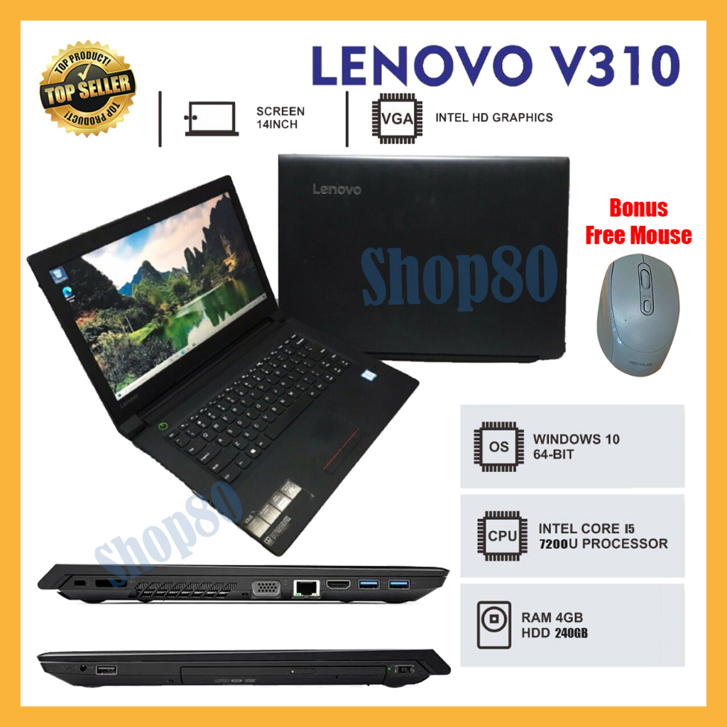 Second Laptop Lenovo V310 / Core i5 7200U / RAM 4GB / SSD 240GB