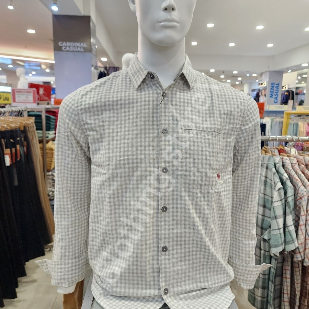 WATCHOUT JEANS ORIGINAL kemeja pria lengan panjang abu JS303210123 live L