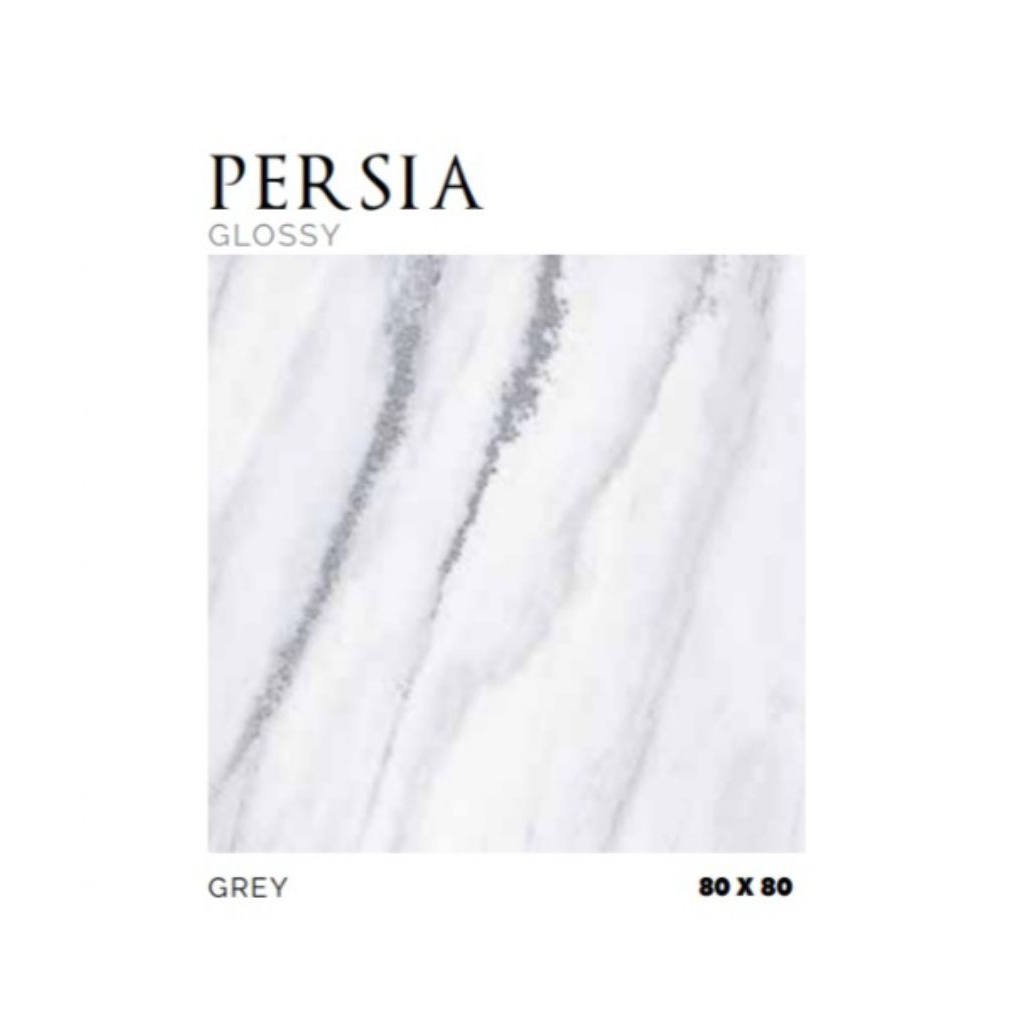 KERAMIK MERK PLATINUM TIPE PERSIA GREY UKURAN 80X80 PERMUKAAN TEKSTURE GLOSSY UNTUK DINDING ATAU LAN