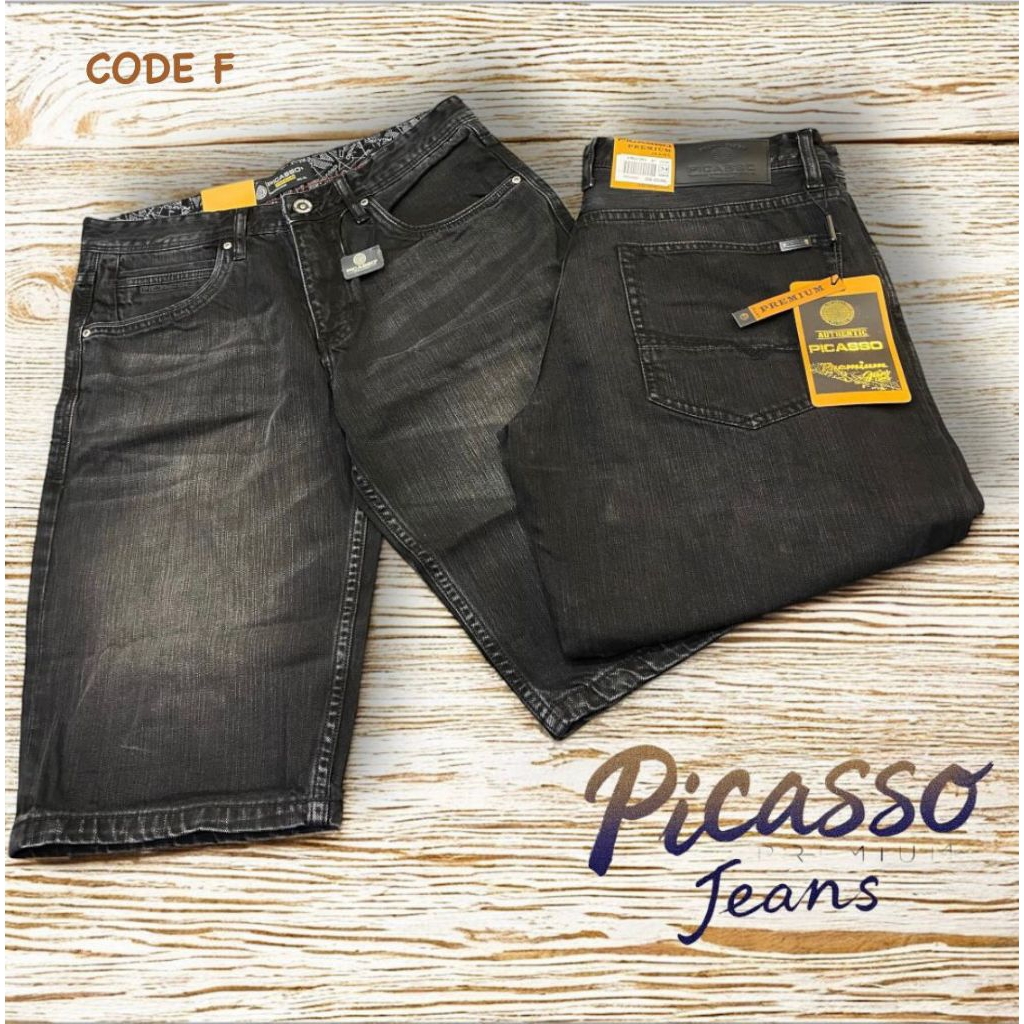 PICASSO PENDEK DENIM - Celana Pendek Picasso Denim Pria/Laki-Laki Cowok All Varian