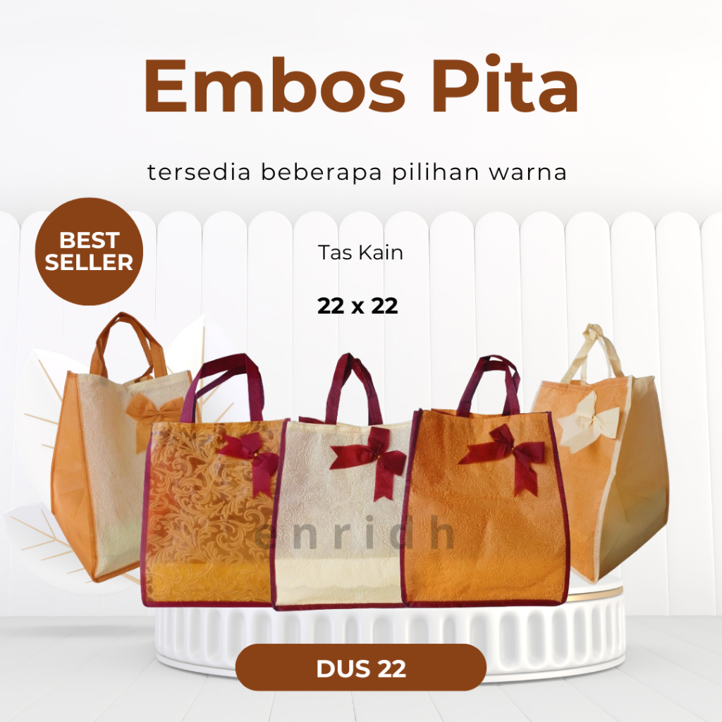 

Tas Hajatan Box Embos Pita 2 Sisi/ Tas Box Nasi/ Tas Kain/ Tas Box Embos Pita 2 Sisi Ukuran22 x 22